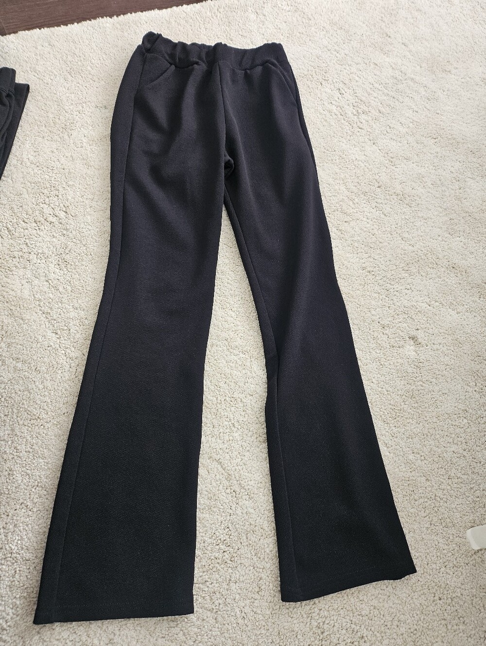 Black Flared Knit Pants